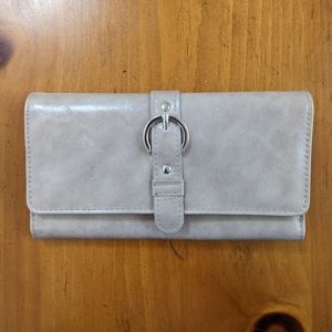 Beige trifold wallet